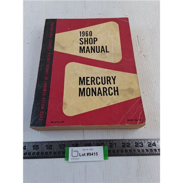Ford 1960 Mercury/Monarch Shop Manual