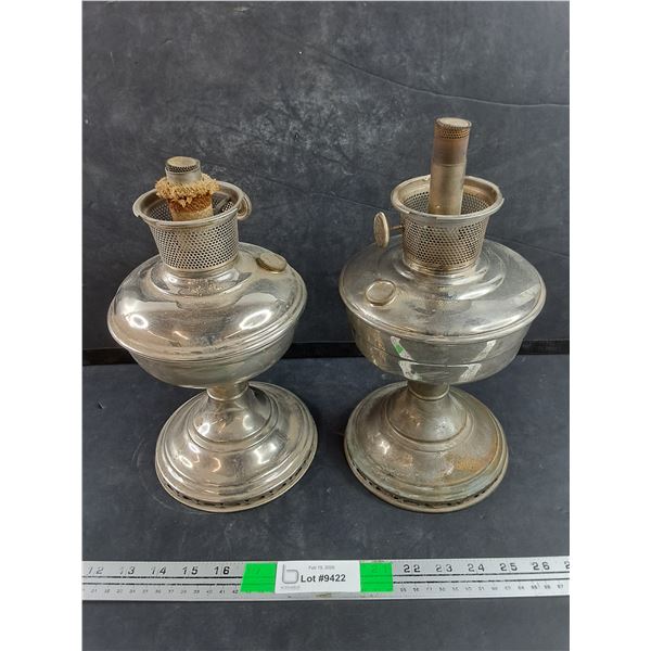 (2) Vintage Aladdin Kerosene Lamps