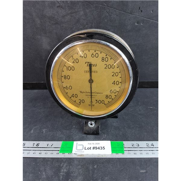 TYCOS Taylor Instruments Art Deco Pressure Gauge - As Is