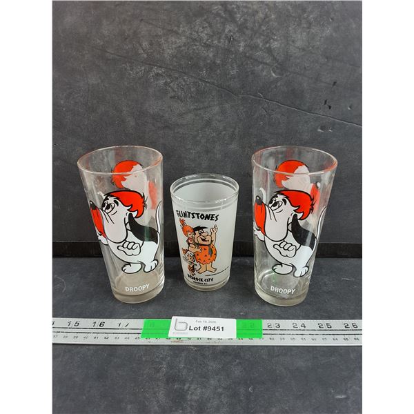 Droopy & The Flinstones Collectors Glasses