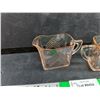 Image 2 : Hazel Atlas Pink Chevron Depression Glass Cream & Sugar