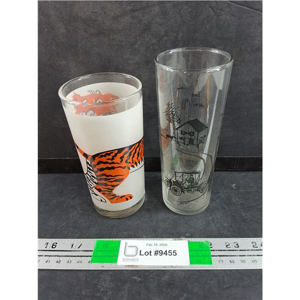 (2) Glasses - Esso Tiger, B/A Oil Company