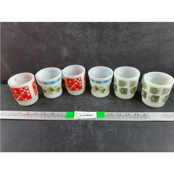 (6) Anchor Hocking Fire King Glass Mugs