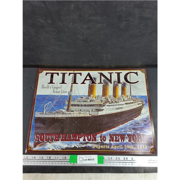 Vintage Titanic Sign 17" x 12"