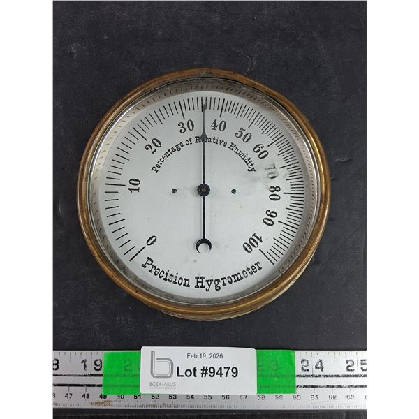 Vintage Brass Precision Hygrometer