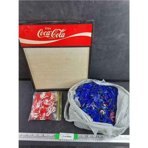 Vintage Coca Cola Letter Board 15" x 12", Assorted Letters