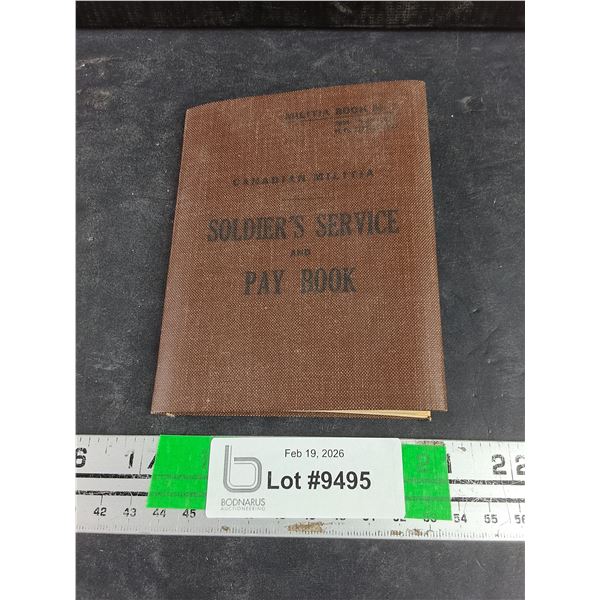 Antique Canadian Militia Soldier's Service & Pay Book