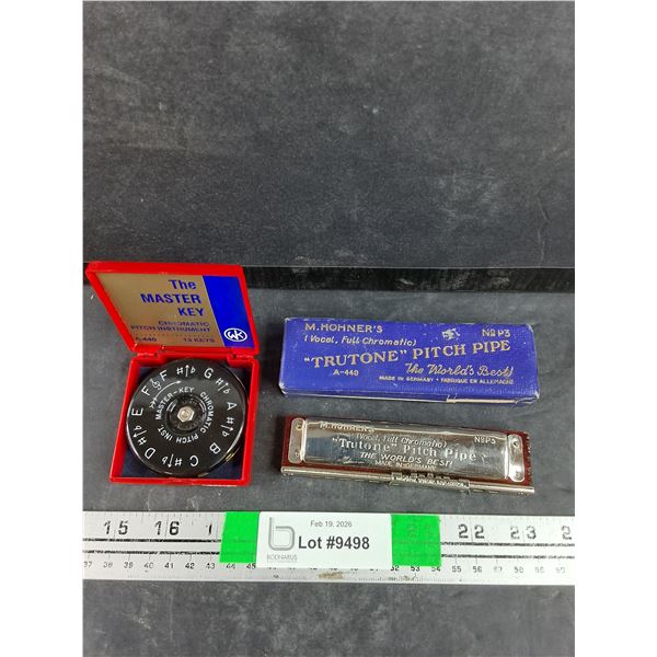 The Master Key Chromatic Pitch Instrument, M. Hohner's Trutone Pitch Pipe