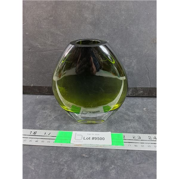 Green Glass Vase 6"