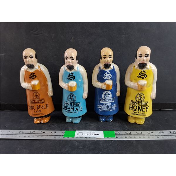 (4) Vintage Shaftebury Beer Taps - Chipped