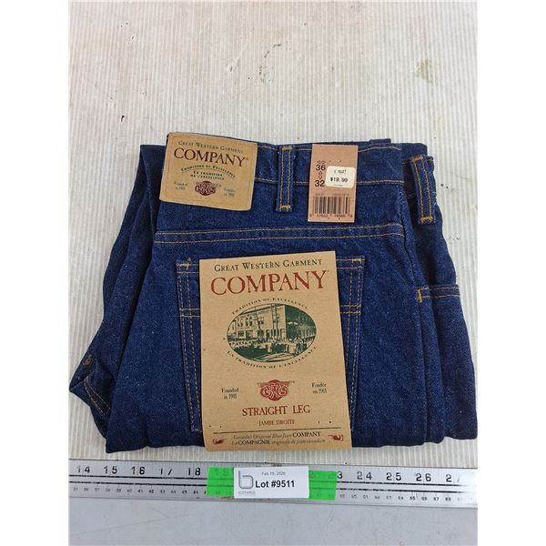 Vintage Great Western Garment Straight Leg Jeans - Size 36/32