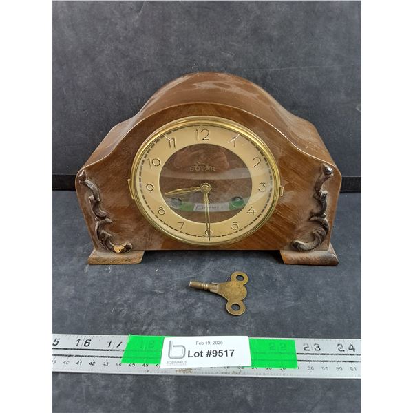 Solar Mantle Clock - Tested, As Is