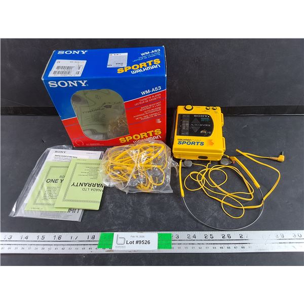 Vintage Sony WM-A53 Sports Walkman Cassette Player w/Earbuds - As Is