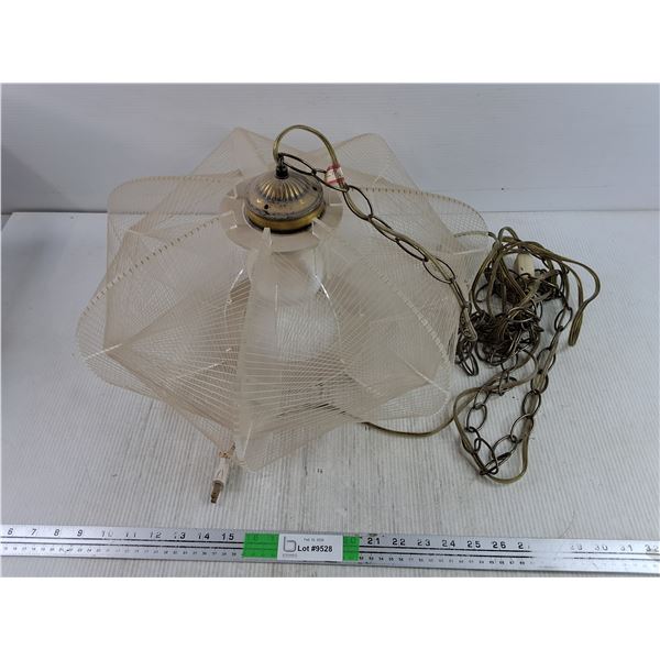 Vintage MCM Hanging Light Fixture 20" x 8" Powers On, As Is - PICK UP ONLY