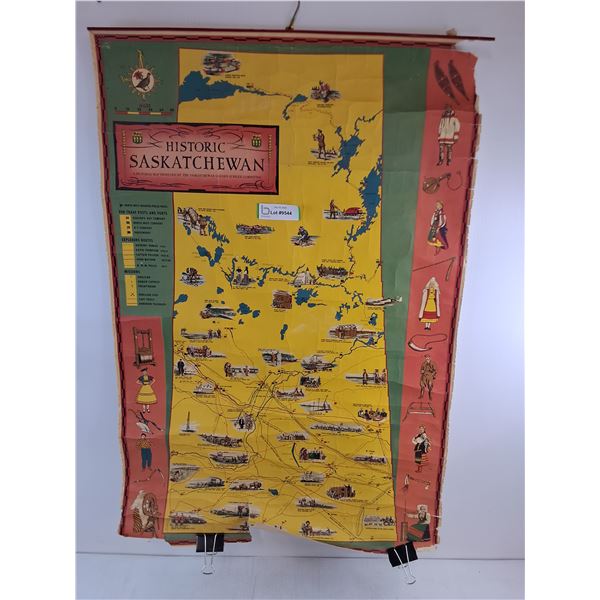 Historic Saskatchewan Picture Map - 3' x 2' - As is