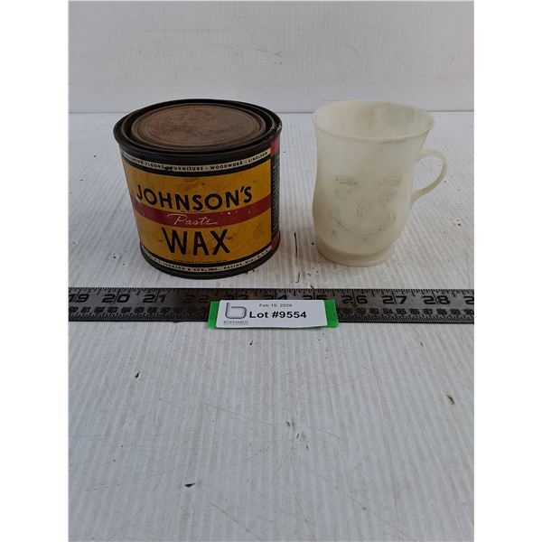 Vintage "Johnson's Wax Paste" - Feels Full, Kool-Aid Plastic Cup - Cannot Ship