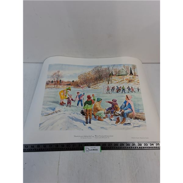 McDonald's "Thanks for Your Helping Hand" Pond Hockey Art Print - 25" x 18"