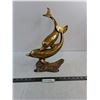 Image 1 : Brass Dolphins Ornament - 16" High