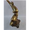 Image 3 : Brass Dolphins Ornament - 16" High