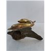 Image 4 : Brass Dolphins Ornament - 16" High