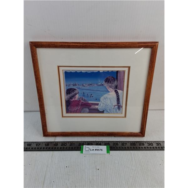 Wood Framed "Winter Themed" Print by Yvette Moore - 12" x 11"