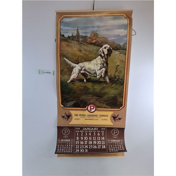 1928 "Peters Cartridge Company" Wall Calendar Reproduction