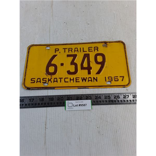 1967 Trailer Saskatchewan License Plate