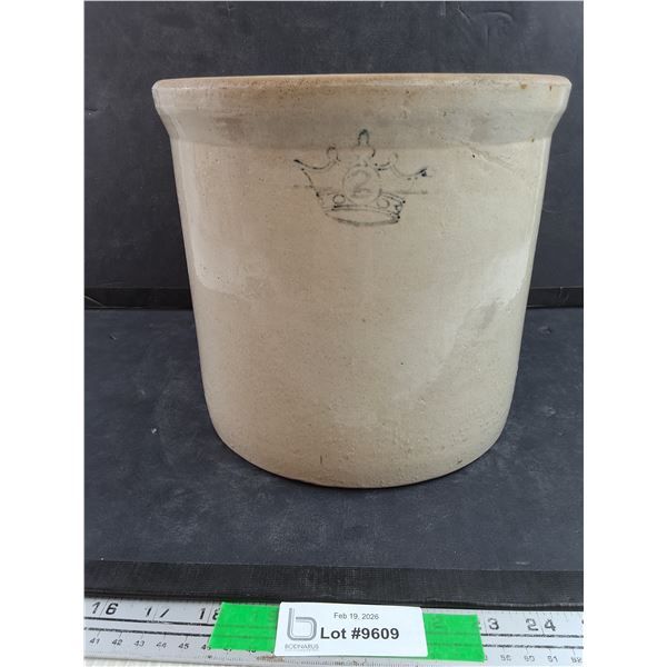 2 Gallon Crown Crock - Chipped, Pickup Preferred