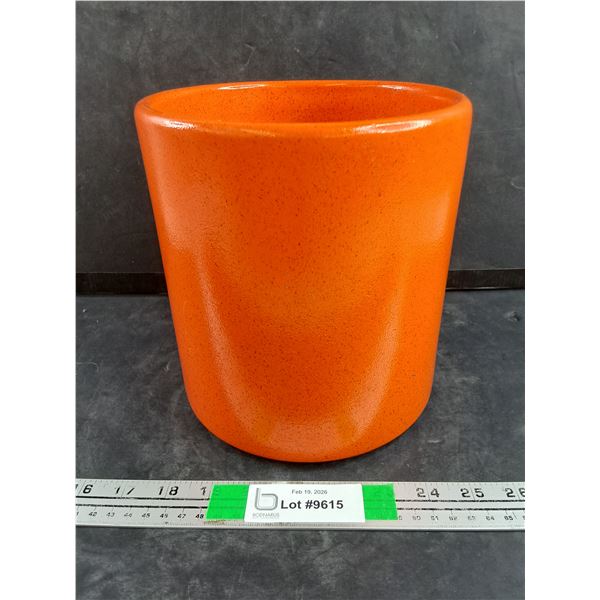 Orange 1 Gallon Crock - Gainey Ceramics, La Verne, Calif,  PICKUP PREFERRED
