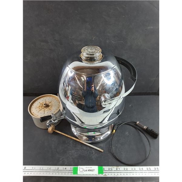 Vintage Philips Chrome Coffee Percolator - Powers On, As Is