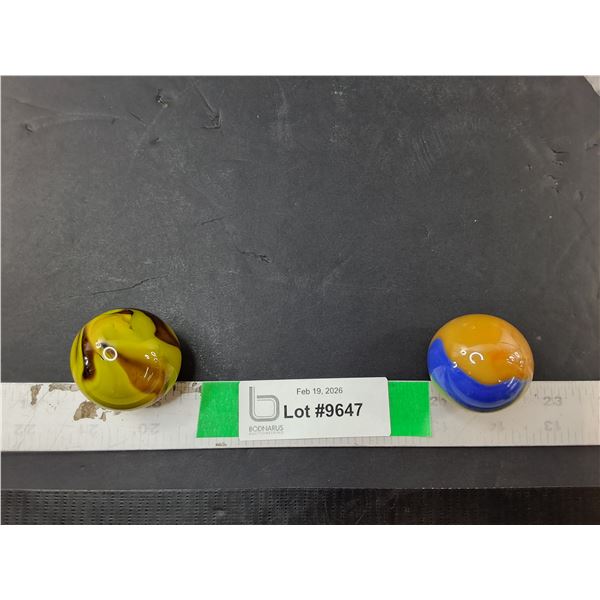 (2) Large Glass Marbles