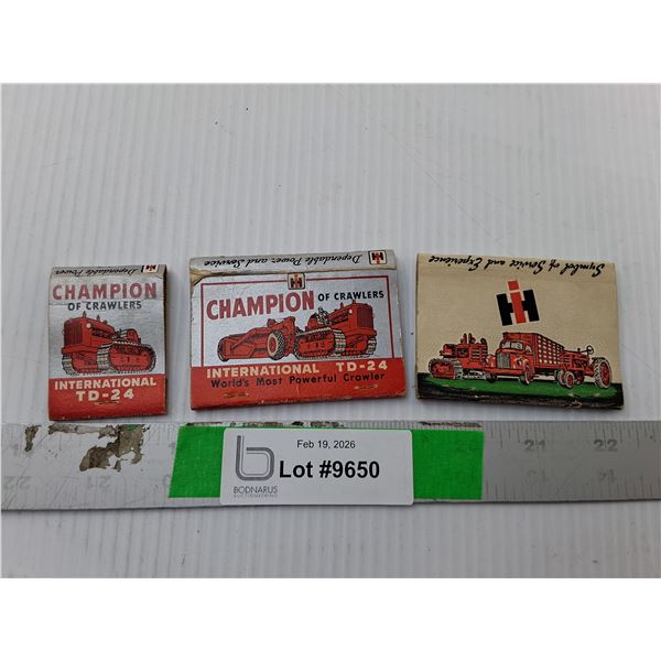 (3) Vintage International Harvester Matchboxes- Empty