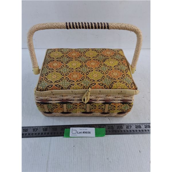 Hand Made Quilted Sewing Basket