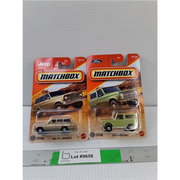 Matchbox Model 1964 Jeep Wagoneer & 1970 Ford Bronco, Sealed