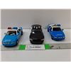 Image 1 : (3) Model Police Cars- Two Windup, One with Sound Effects Up to 1:32 Scale