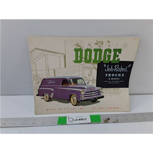 Vintage Dodge Truck B Model Advertising Booklet