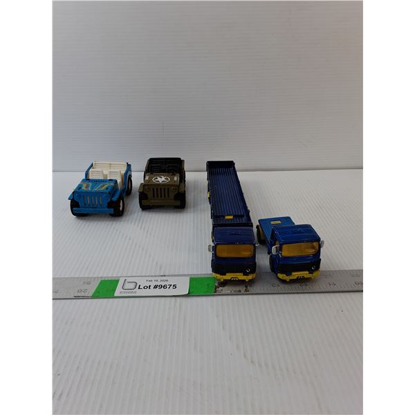 (4) Vintage Die Cast Vehicles Up to 9.5"