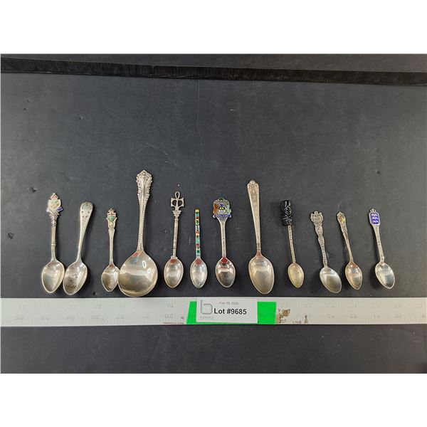 (12) Sterling Silver Souvenir Spoons