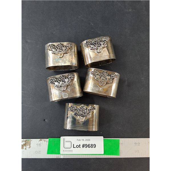 (5) Silver Plated Napkin Rings