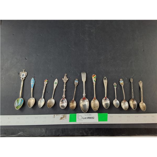 (13) Sterling Silver Souvenir Spoons