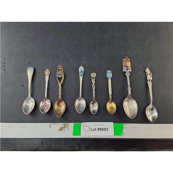 (8) Sterling Silver Souvenir Spoons