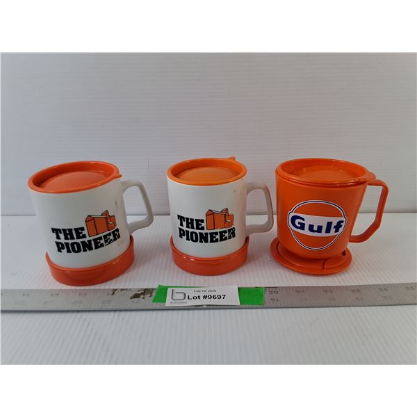 (3) Vintage Travel Mugs- Gulf & The Pioneer