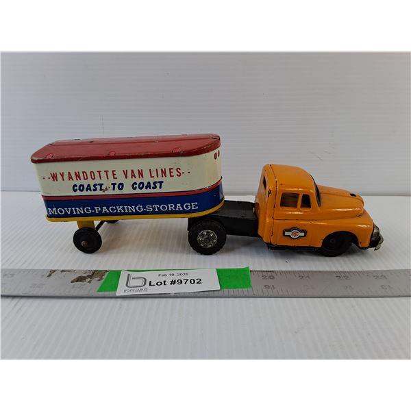 Vintage Metal ABC Semi & Wyandotte Van Lines Trailer