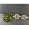 Image 2 : Green Glass Sugar Bowl & Creamer and Sugar Bowl with Silver Overlay