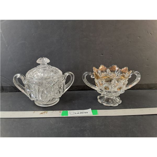 (2) Glass Sugar Bowls