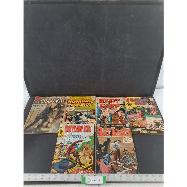 (5) Vintage Western/ Battlefield Comic Books, The Cisco Kid, Battlefield Action, Bat Lash, misc