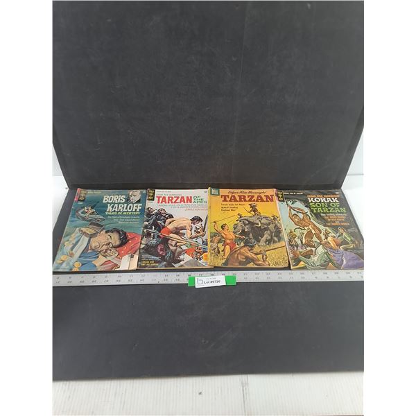(4) Vintage Tarzan/ Doris Karloff Comic Books
