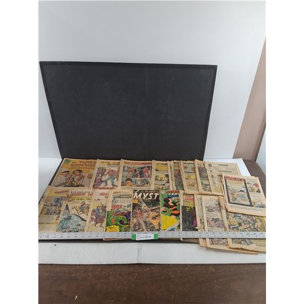 (19) Various Vintage Comics, The Three Stooges, Justice League America, Misc, Most Missing Covers