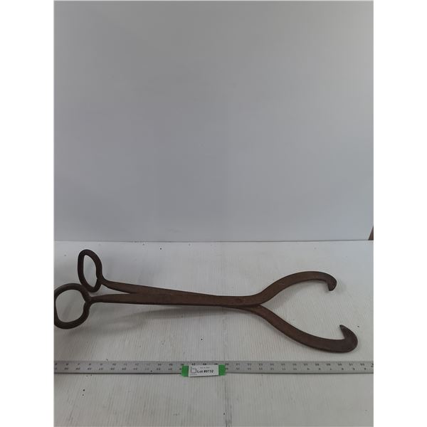 Pair of Vintage Metal Ice Tongs, 28.5" Long - PICK UP ONLY