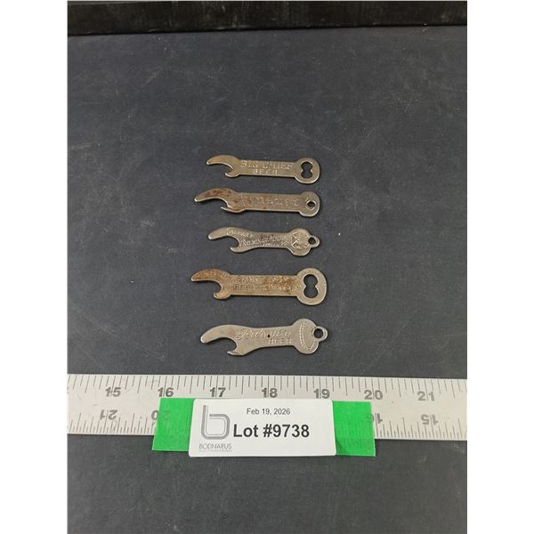(5) Vintage Advertising Bottle Openers, Big Chief Beer, Pilsner, Calgary Brewing & Malting, misc